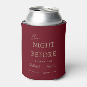 Minimal Modern Burgundy the Night Before Wedding  Can Cooler