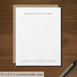 Minimal Modern Business Letterhead<br><div class="desc">Make a lasting impression with our Minimal Modern Business Letterhead. This letterhead design features a clean white background with your company name and contact information elegantly presented in golden classic typography. The back features a solid golden background, adding a touch of modern elegance and cohesion to the overall design. Each...</div>