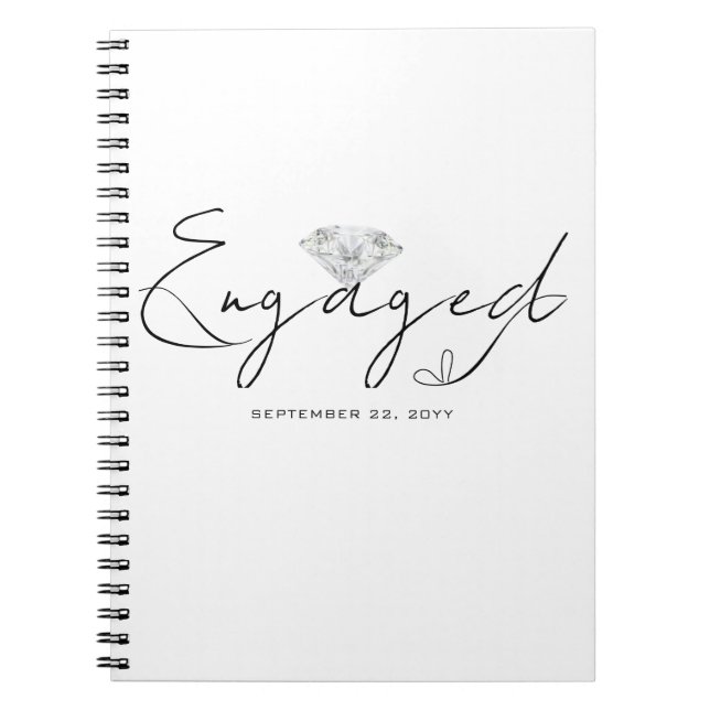  Minimal Modern Calligraphy Engagement Party Notebook (Front)