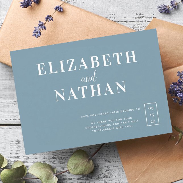 Minimal Modern Change of Date Wedding Postponement Save The Date (Creator Uploaded)