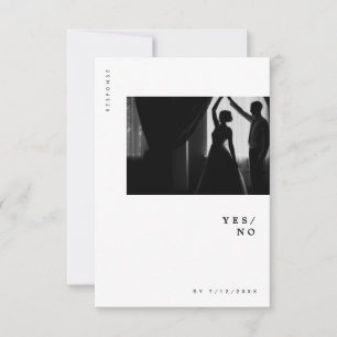 Minimal Modern Chic Typography Photo Wedding RSVP Card