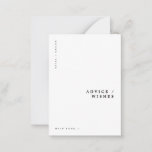 Minimal Modern Chic Typography Wedding Advice Card<br><div class="desc">Celebrate your special wedding day with this beautiful one of a kind Minimal Modern Chic Typography Wedding Advice Card. With this design you can take the focus back to the elegant and simple but classic event you've always dreamed of. Don't miss the matching "Modern Chic Typography" Wedding Collection in the...</div>