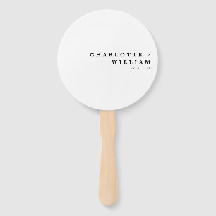 Minimal Modern Chic Typography Wedding Hand Fan