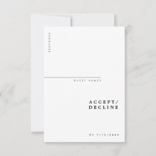 Minimal Modern Chic Typography Wedding RSVP Card