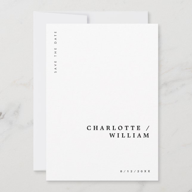 Minimal Modern Chic Typography Wedding Save The Date (Front)