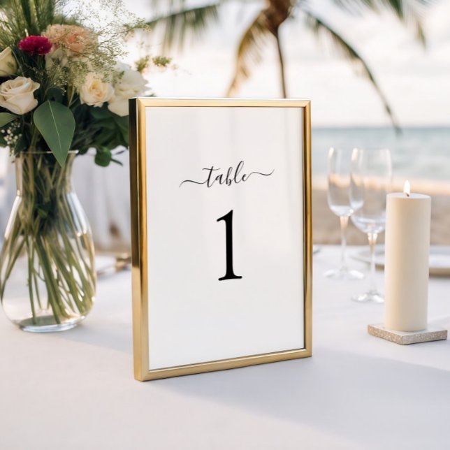 Minimal Modern Chic Wedding Table Number Card (Creator Uploaded)