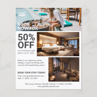 Minimal Modern Clean Promotional Hotel Booking Flyer