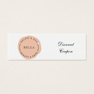 Minimal Modern Coral Salon and Spa Discount Card