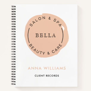 Minimal Modern Coral Salon and Spa Notebook