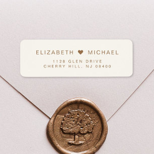 Minimal Modern Cream Gold Mariage Adresse de retou