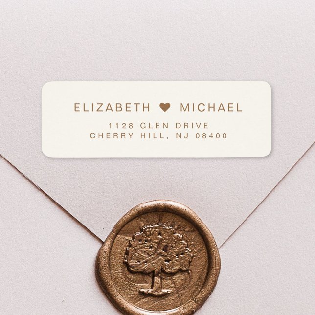 Minimal Modern Cream Gold Mariage Adresse de retou (Créateur téléchargé)