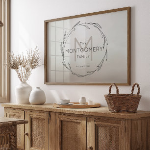 Minimal Modern Custom Name Print Anniversary Gift