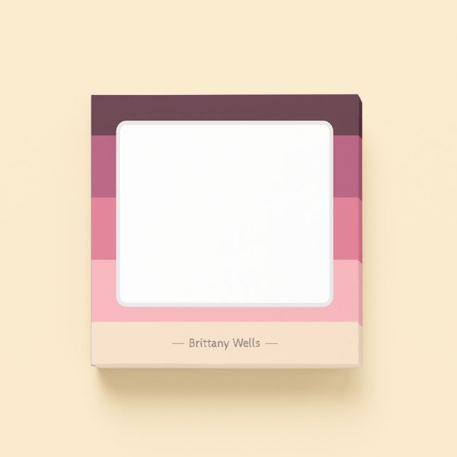 Minimal Modern Cute Trendy Colorblocked Pinks Post-it Notes (Creator Uploaded)