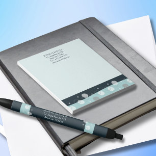 Minimal Modern Dark Blue Cleaning Services Notepad