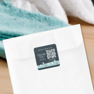 Minimal Modern Dark Blue Cleaning Services Square Sticker