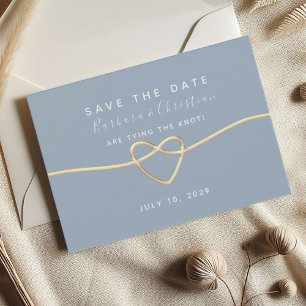 Minimal Modern Dusty Blue Wedding Save The Date