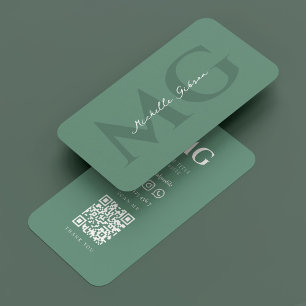 Minimal Modern Dusty Teal Professional Simple  Business Card