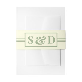 Minimal Modern Editable Wedding Invitation Belly Band