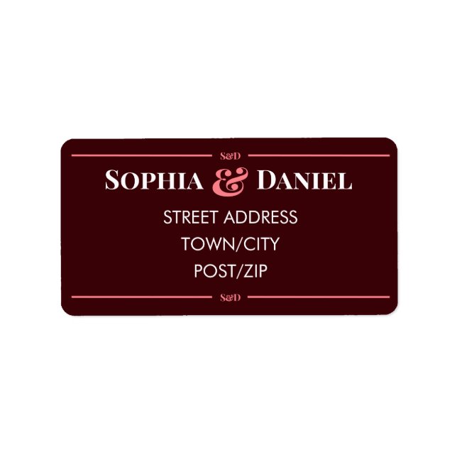 Minimal Modern Editable Wedding RSVP Address Label (Front)