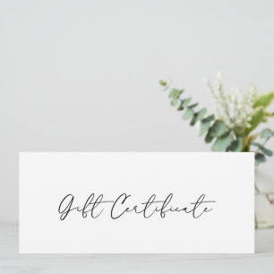 Minimal Modern Elegant Business Gift Certificate