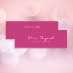 minimal modern, elegant plain beauty pink feminine mini business card