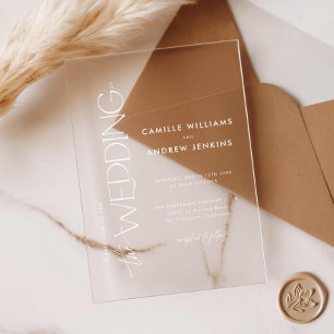 Minimal Modern Elegant Wedding Acrylic Invitations