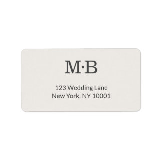Minimal Modern Elopement Wedding Address Label