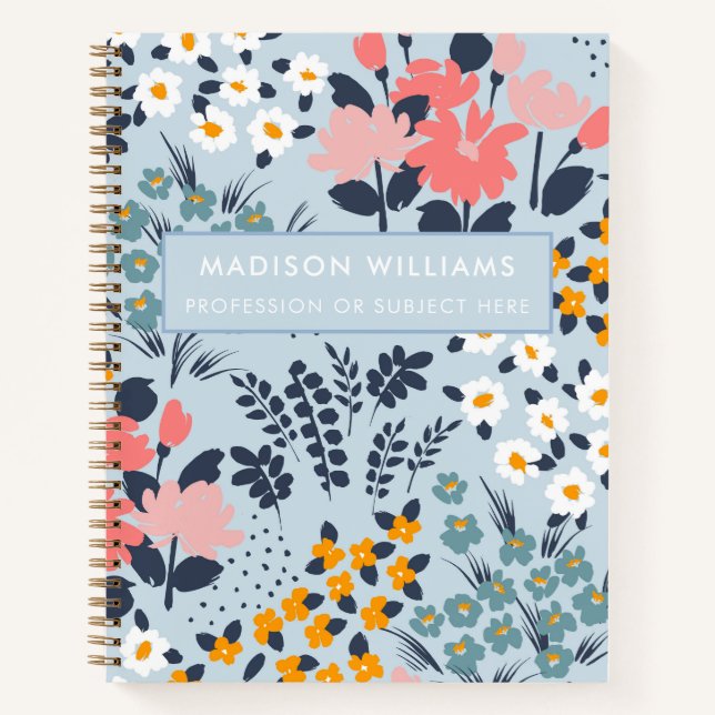 Minimal Modern Flowers Notebook (Front)