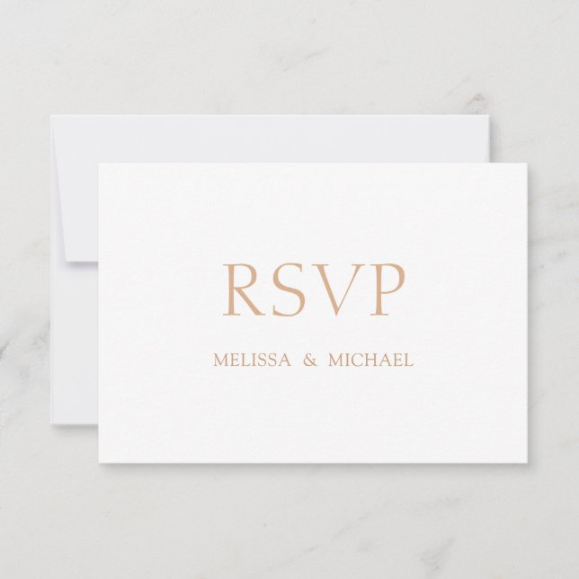 Minimal Modern Formal Script Wedding RSVP Card (Front)