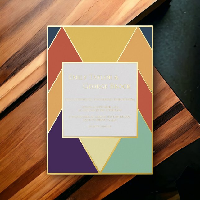Minimal Modern Geometric Colourful Wedding Gold (Creator Uploaded)