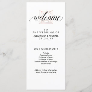 Minimal Modern Geometric Diamond Wedding Program
