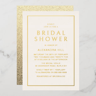 Minimal Modern Gold Bridal Shower Golden