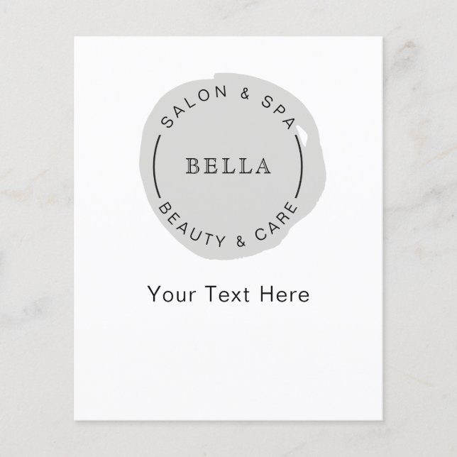 Minimal Modern Grey Salon and Spa Business Flyers (Front)