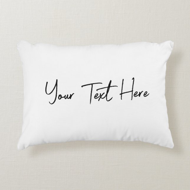 Minimal Modern Handwritten Custom Text  Accent Pillow (Front)