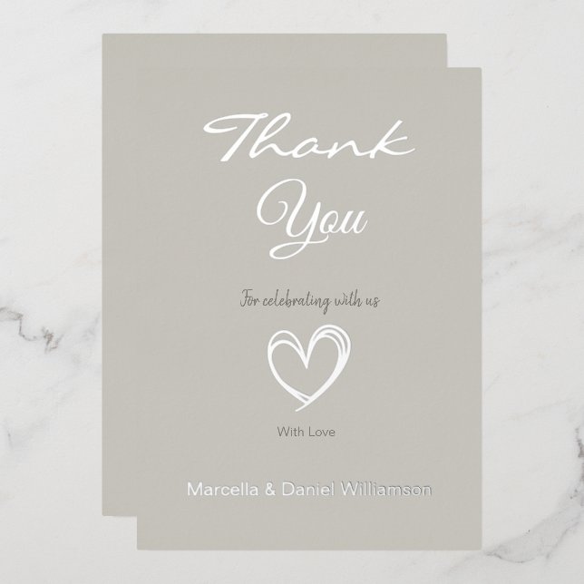 Minimal Modern Heart and Script Thank You   (Front/Back)