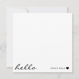 Minimal Modern Heart Clean White Design Card