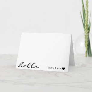 Minimal Modern Heart Clean White Design Note Card