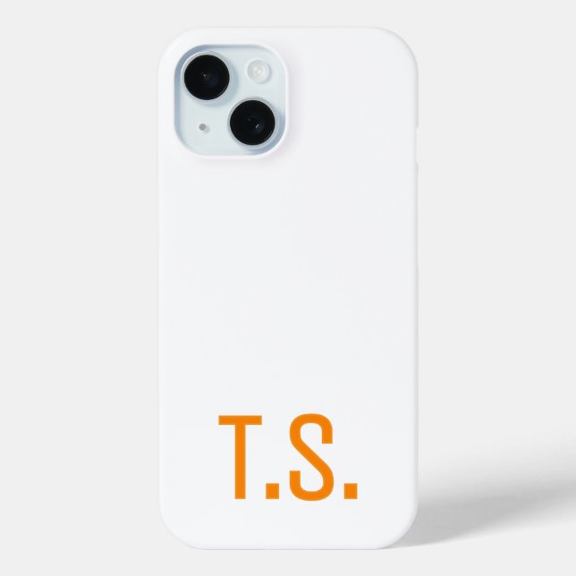Minimal Modern Initial Monogram Initials Orange  Case-Mate iPhone Case (Back)