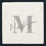 Minimal Modern Initial Monogram Stone Coaster<br><div class="desc">Minimal Modern Initial Monogram Stone Coaster. Create your own personalized coaster with custom initial name.</div>