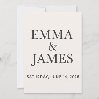 Minimal Modern Ivory Save the Date