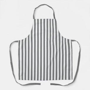 Minimal Modern Light Grey & White Vertical Stripes Apron