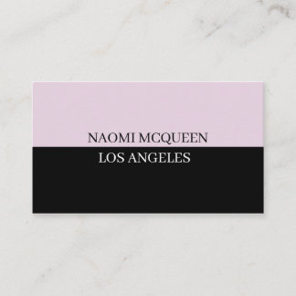 Minimal Modern Luxury Blush Pink Black Business Card