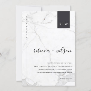 MINIMAL MODERN MARBLE STONE TYPOGRAPHY WEDDING INVITATION