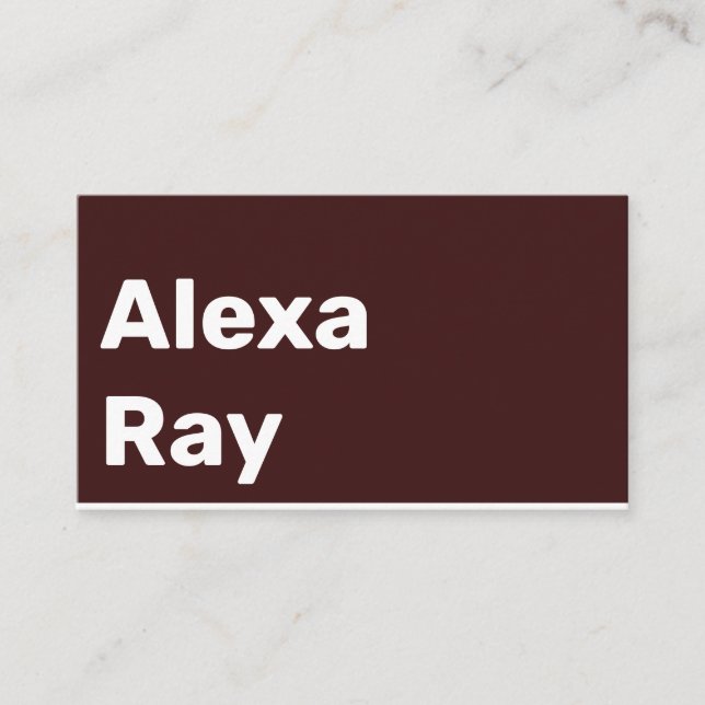 Minimal Modern Maroon White Business Card (Front)