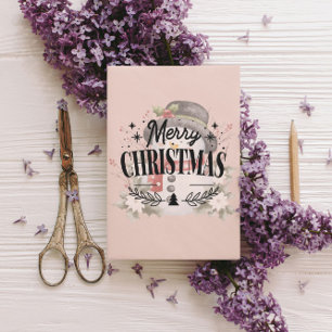 Minimal Modern Merry Christmas Postcard