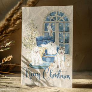 Minimal Modern Merry Christmas Postcard