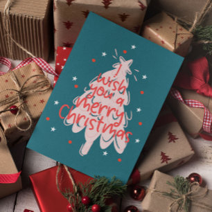 Minimal Modern Merry Christmas Postcard