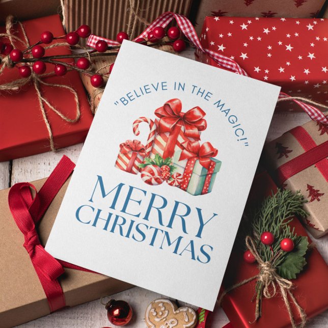 Minimal Modern Merry Christmas Postcard (Creator Uploaded)