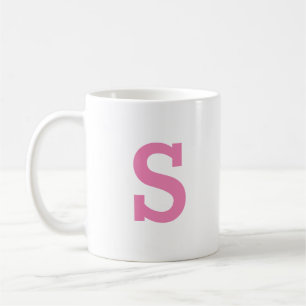 Minimal Modern Monogram Initial Letter Pink   Coffee Mug