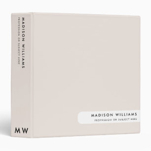Minimal Modern Monogram Professional 3 Ring Binder